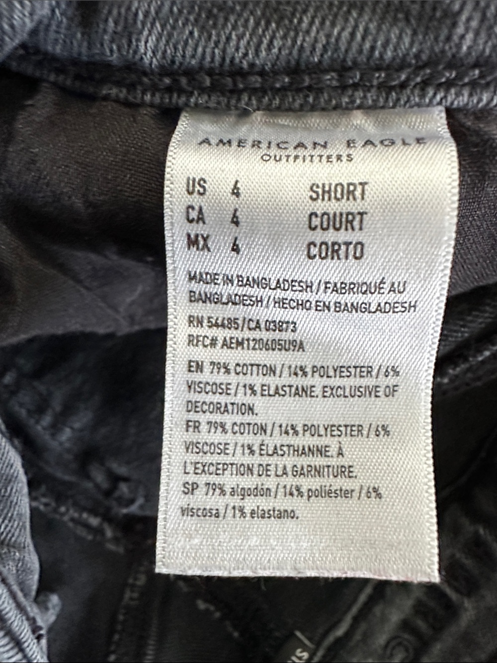 American Eagle Outfitters Black Stretch Wash Jeans Sze 4 Short High Rise Tapered - Picture 2 of 8